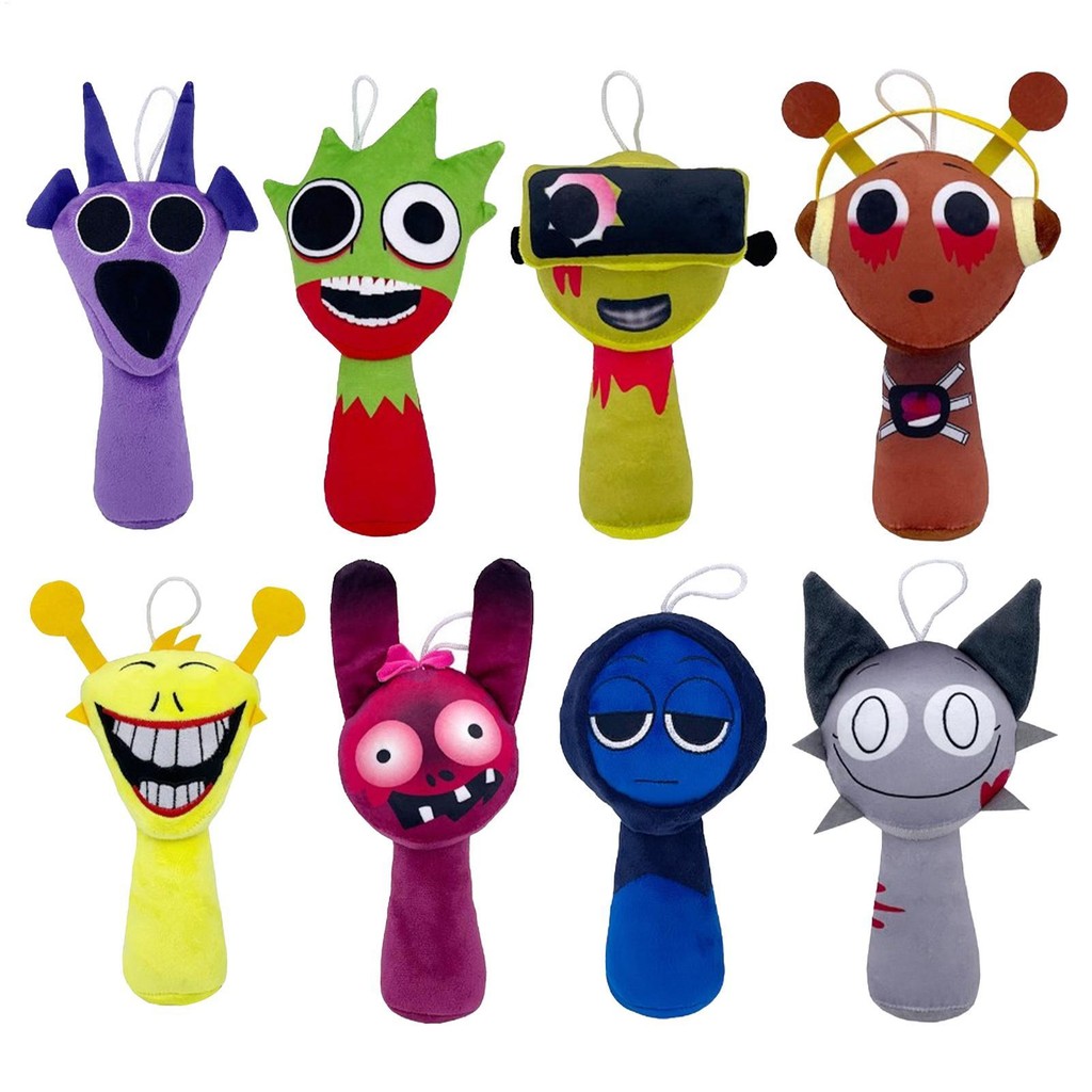 Sprunki Đồ chơi sang trọng Sprunki Incredibox Trò chơi nhồi bông Hình ngoại vi Raddy Pinki Biến thể có dây buộc saixit2vn