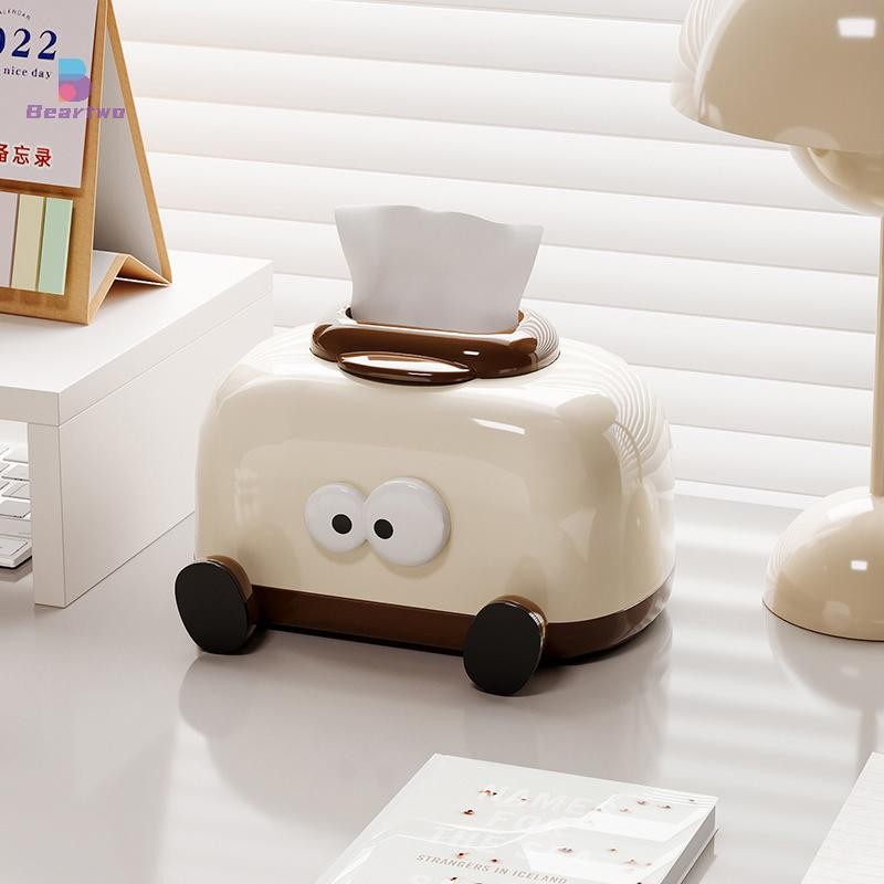< Beartwo > Hộp đựng khăn giấy hoạt hình bằng nhựa Trang trí Hộp đựng khăn ăn dung tích lớn có hộp đựng khăn giấy mùa xuân Trang trí phòng khách đẹp