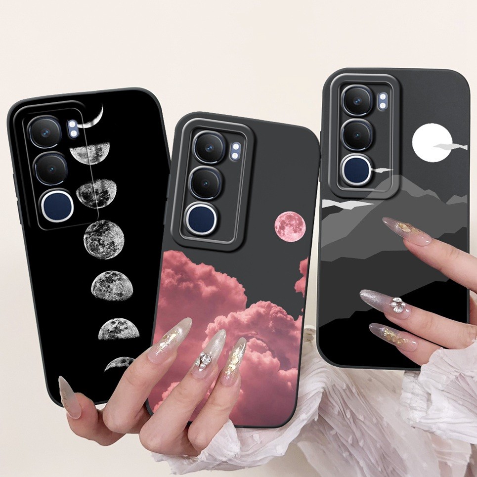 Ốp Chống Sốc Cho Vivo Y19s / Vivo V2419 Ốp điện thoại Thời Trang Mặt Trăng Đêm Goth Vỏ Thời Trang Mềm Silicon Lỏng Vỏ Mờ