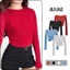 Áo Kiểu Croptop Cổ Tròn Lông Tay Dài, Áo Lông Ôm Body Có Độ Co Giãn Mềm Mịn_A417 Nữ Women Women