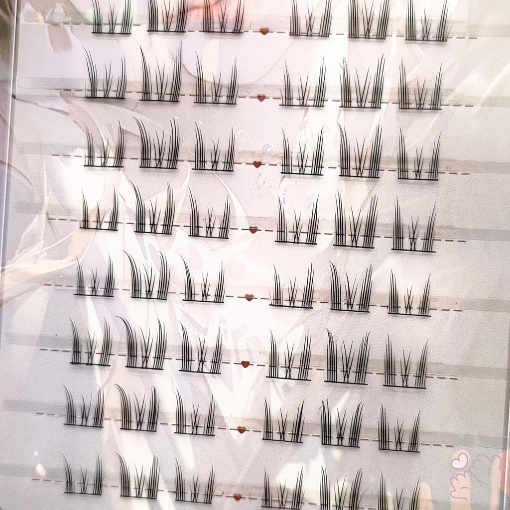 IOIIK 8 hàng-- Dây đen Lông mi giả Phân đoạn Wispy Lash Extension