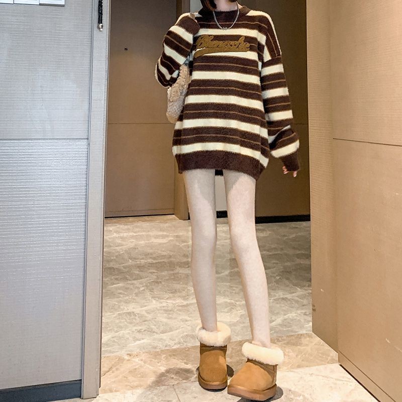 Mặc Bên Ngoài Dệt Kim Co Giãn Quần Cotton Quần Ấm Quần Legging Lông Cừu Nữ Cao Cấp Dày Skinny Nhỏ