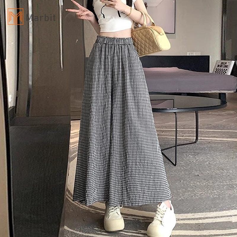 Marbit Thời Trang Thường Ngày Cao Cấp Kẻ Sọc Nhỏ Rời Chân Rộng Quần Nữ Mới