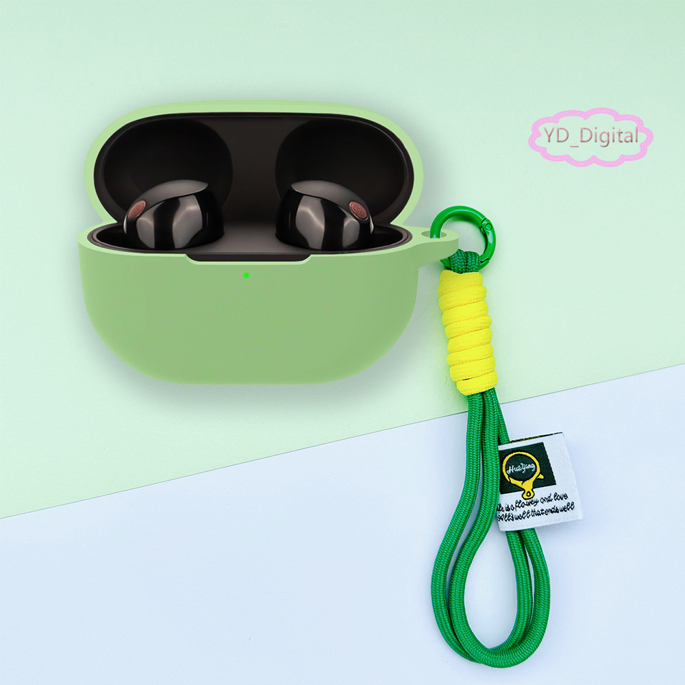 Vỏ silicone cho Sony WF-1000XM5 / WF-1000XM4 chống nước, chống trầy xước, kèm bút vệ sinh, bảo vệ sạc, tích hợp túi đựng