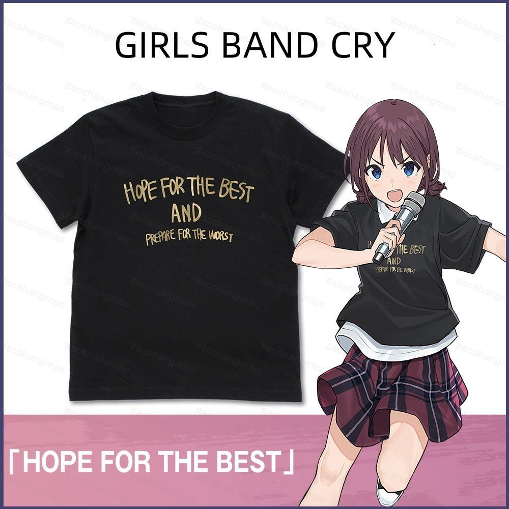 Girls BAND CRY Iseri Nina Cosplay vải Full Graphic Áo thun mùa hè Anime tay ngắn hàng đầu