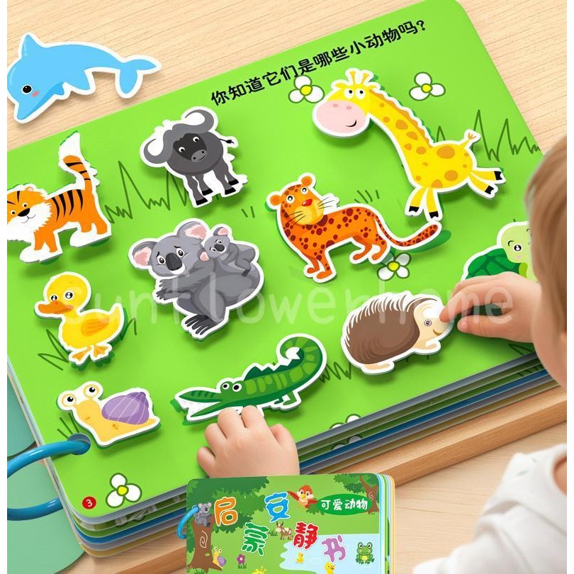 Sách Vải Xé Dán Thông Minh Cho Bé - An Toàn, Chống Ồn + 12 Trang Tương Tác