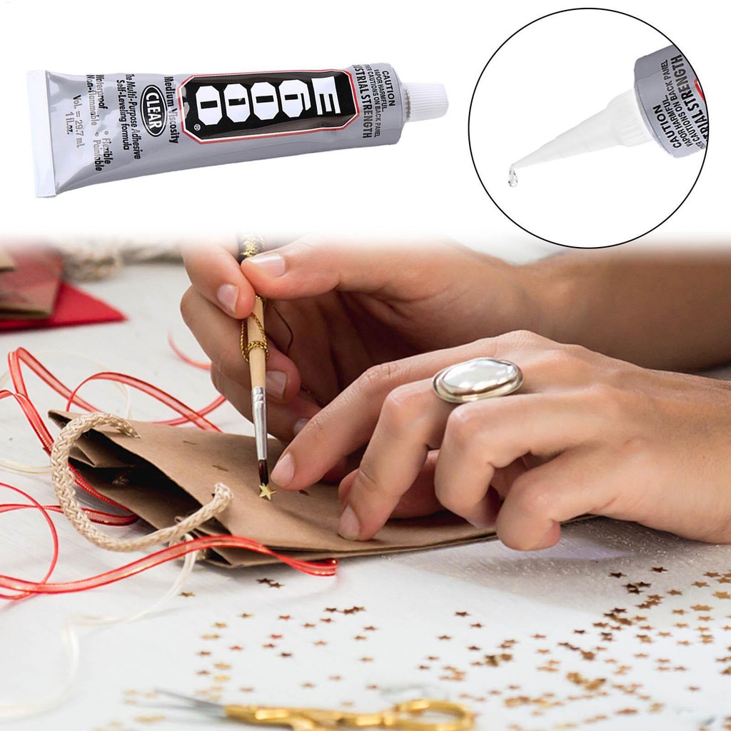 E6000 Siêu Keo Trang Sức Trong Suốt Keo Dán Dính Dính Khoan Kim Cương Giả Liên Kết Gốm Sứ Thủy Tinh Nhựa Keo pomervn