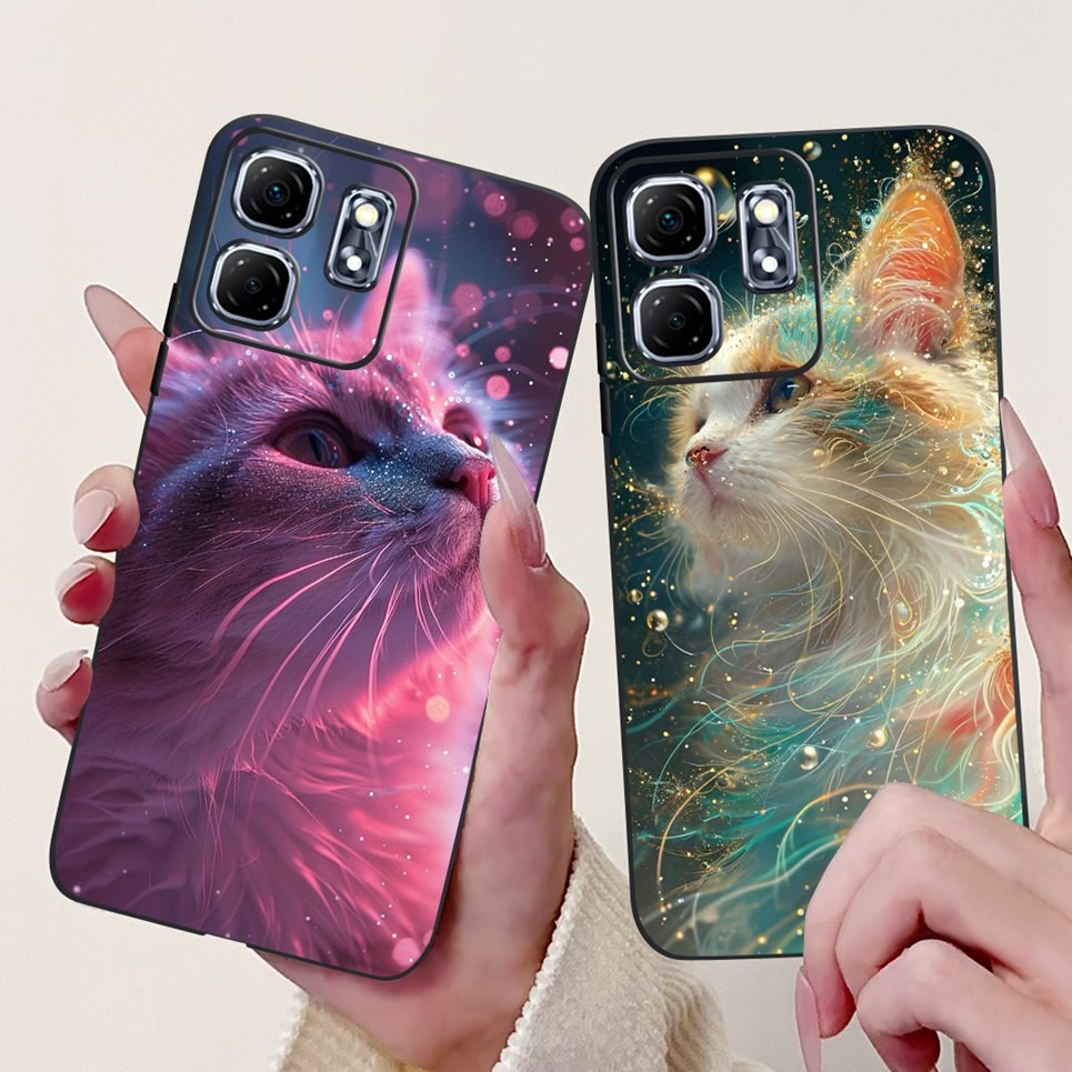 Ốp Silicon Mềm Cho Infinix Hot 50 4G X6882 Hot 50i X6531 Smart 9 X6532 Ốp Điện Thoại Phong Cách Mát Mẻ Rồng Mèo Phi Hành Gia Hoạt Hình