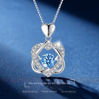 “Dây chuyền bạc S925 đính đáKim cương xanh, kim cương trắng. Moissanite, quà tặng Valentine cho bạn gái.”S67