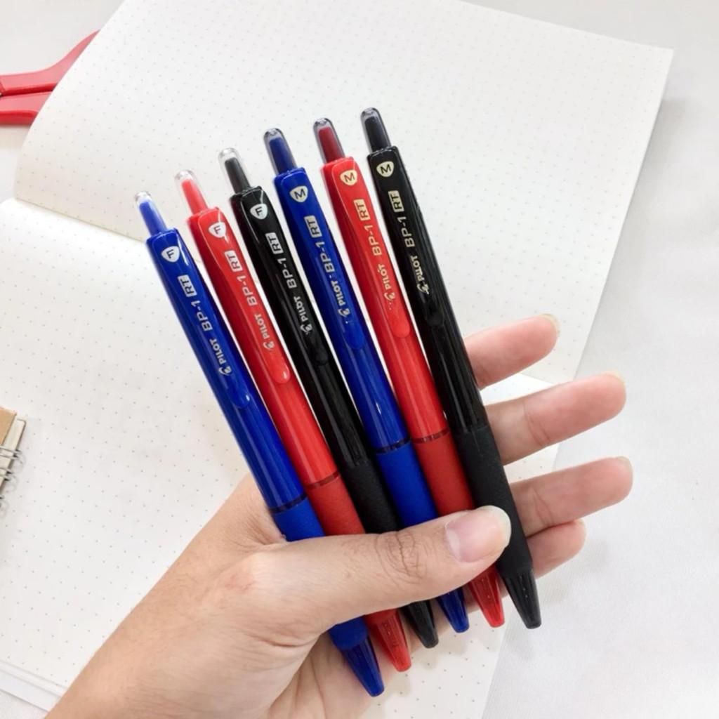 Bút bi, bút bic bấm Nhật Bản PILOT BP-1RT nét F tương đương 0.5mm.