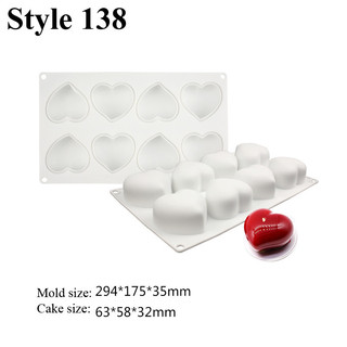 Silicon Hình Trái Tim Khuôn Bánh Sô Cô La Mousse Món Tráng Miệng Cưới Lễ Tình Nhân Tiếp Liệu Khuôn Bánh