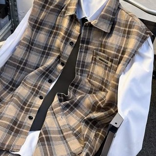 2025 Retro Kẻ Sọc Áo Sơ Mi Nam Xuân Thu Thiết Kế Sense Loose Fit Áo Khoác Thường Ngày