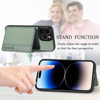 Ốp Điện Thoại TPU Khung Cho iPhone 16 15 14 13 12 Mini 11 Pro XS Max XR X 8 7 Plus SE 2022 Họa Tiết Sợi Pu Ví Túi Đựng Thẻ