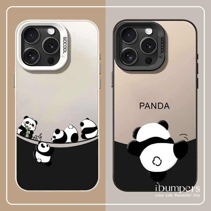 ibumpers Ốp Điện Thoại iPhone Họa Tiết Gấu Trúc Dễ Thương Quyến Rũ Cho IPhone 16 15 14 12 13 11 Pro Max Ốp Lưng IMD Cứng Và Nhẵn