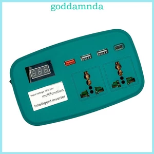 Bộ chuyển đổi nguồn biến tần thông minh USB và Type C GORD 100W 18V-21V sang 220V với màn hình Vôn kế