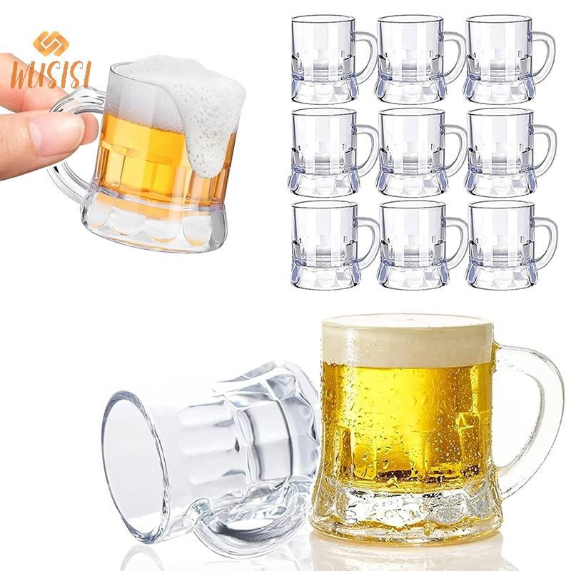 [WUSISI] 5 / 10 Chiếc 30ml Cốc Bia Tay Cầm Nhỏ Rượu Whisky Nhựa Cho Tiệc Cốc Thủy Tinh Barware Nhà Bếp Thanh Ăn Trang Trí Sân Vườn MỚI