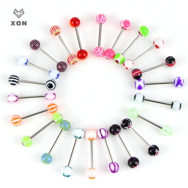 XON Sẻ 20/50/100 khuyên xỏ lưỡi bằng thép không gỉ chất lượng cao