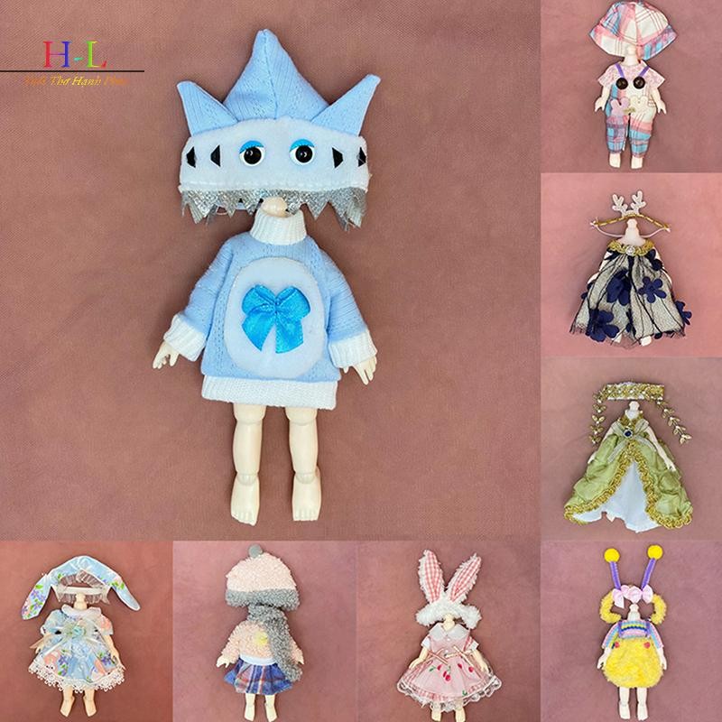 HL 1 Bộ Quần Áo Cho Búp Bê 16-17cm Bộ Đồ Thời Trang 1 / 12 hoặc 1 / 8 Váy Váy Búp Bê 6 Inch LMWU