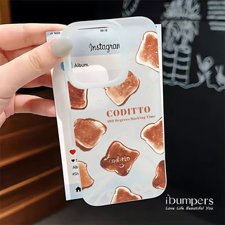 ibumpers Ốp Điện Thoại iPhone INS Họa Tiết Bánh Mì Dễ Thương Ốp Lưng Trong Suốt Nhám Mờ Chống Bẩn Chống Sốc Cho IPhone 16 15 14 12 13 11 Pro Max IP 7 8 Plus X XS XR