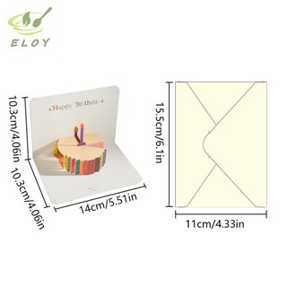 [ELOY] Thiệp Chúc Mừng Sinh Nhật 3D Bánh Hoa Thẻ Có Phong Bì Thiệp Sinh Nhật Ngộ nghĩnh Cho Nữ Trẻ Em Bạn Bè Thiệp Greeg Tiệc Quà Tặng VN