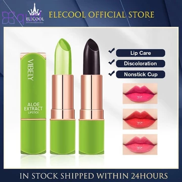 Son môi Aloe Vera Lipstick Magic Color Changing Nourishing Lipstick không dính cốc chống nước qusl