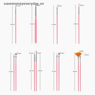 [savemoneyeveryday] Bàn chải móng tay cho bàn chải Gel làm móng tay cho nghệ thuật làm móng 15 cái / bộ Bàn chải móng tay Bàn chải Gel [vn]