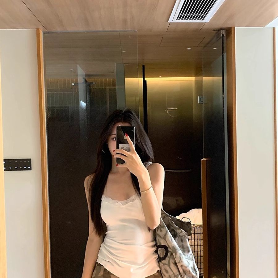 Áo vest camisole viền ren trắng Milyfashion cho phụ nữ mùa hè mới đơn giản đa năng đẹp lưng mặc bên trong sexy áo ôm sát bên ngoài