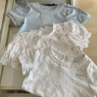 Áo thun ngắn tay cotton mới cho trẻ em mùa hè, áo sọc hoa dễ thương cho bé gái