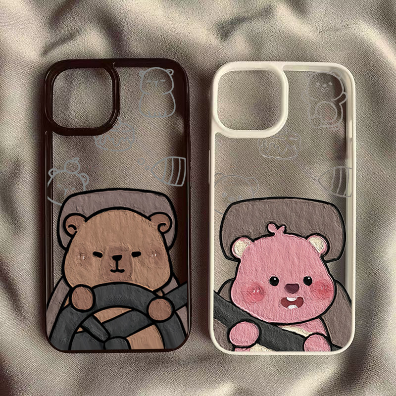 Ốp Lưng Cho iPhone 11 16 14 15 12 13 Pro Max 16e 8 7 Plus XR X XS Max SE2020 2022 Kapibala Ride The Loopy Clear Silicone Chống Sốc Cover