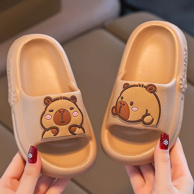 dép đi trong nhà đế mềm chống trượt thời trang mùa hè cho bé gái bé trai PVC êm chân capybara đi biển đi mưa 3517