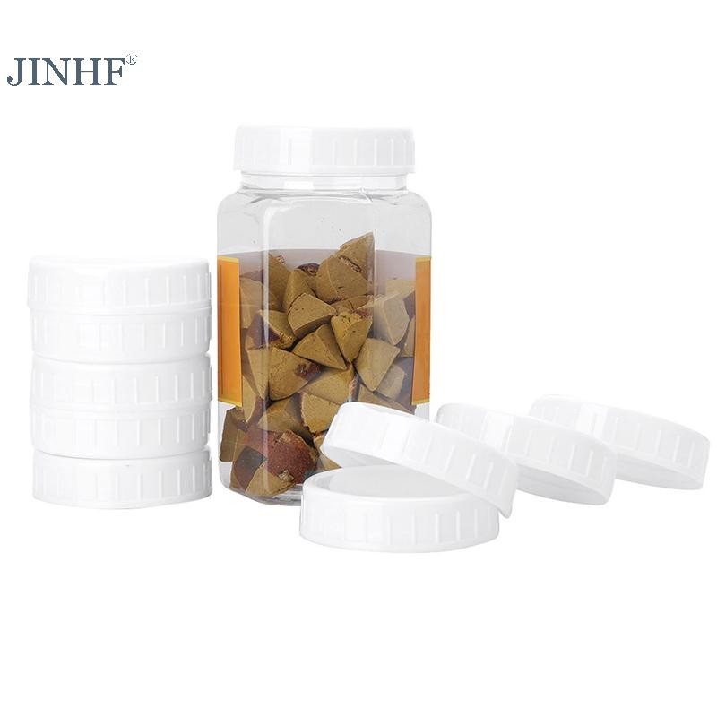 JINHF 10pc Chai uống nước đóng hộp màu trắng Nắp 70mm / 86mm Đường kính bên trong Vỏ nhựa Nắp gân không lót Nắp lưu trữ Thay thế HOT