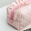 Túi trang điểm AFTEROF, Túi lưu trữ cọ trang điểm đa chức năng thiết kế Quilted, Dễ thương có dây kéo Túi vệ sinh du lịch họa tiết kẻ sọc di động dành cho bé gái Sử dụng du lịch Lưu trữ vệ sinh