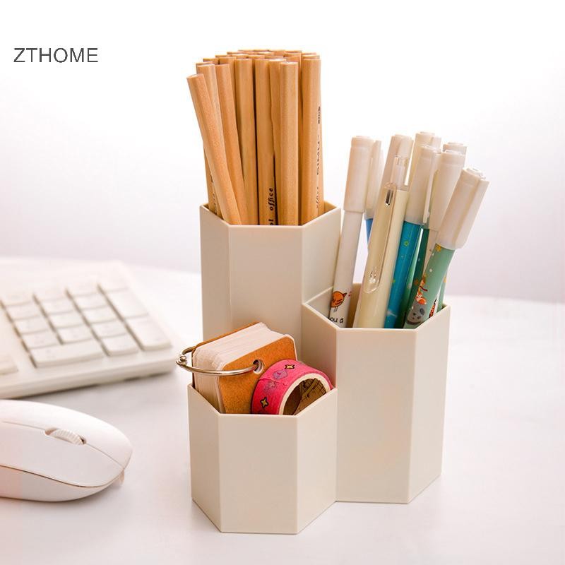 Zthome Đơn Giản Mờ Tổ Ong Bút Dung Tích Lớn Đa Năng Bàn Văn Phòng Phẩm Hộp Bảo Quản Phụ Kiện Văn Phòng HOT
