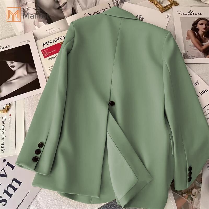 Marbit Nữ Blazer Hàn Quốc Thường Ngày Công Sở Nữ Áo Khoác Ngoài Lưng Đơn Ngực Phù Hợp Với Mới