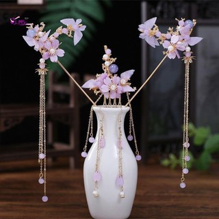 Bộ Kẹp Tóc Nữ Giữ Màu Tua Rua Mũ Đội Đầu Hoa Lược Tóc