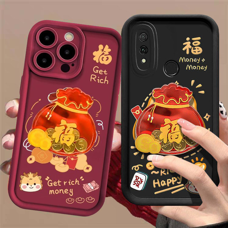 Ốp Điện Thoại Cho Xiaomi Mi 11 12 Lite 12T 13T POCO X3 X6 PRO 5G X4 X5 GT F3 F4 M3 Dễ Thương Tết Nguyên Đán 3D Dễ Thương May Mắn Đồng Xu Bỏ Túi Silicon Lỏng