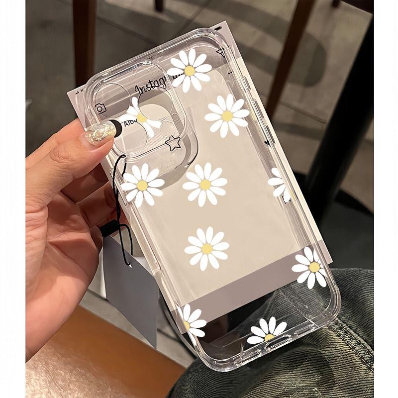 Ốp Lưng Cho OPPO Reno 12 5G 11 12 10 Pro 5G 11F 12F 8T A3 Pro A3X Realme 9 Pro 5G Ốp Lưng Trong Suốt Nơ Hoa Cúc Hoa Cúc Mềm Silicone Camera Bảo Vệ Mắt Thiên Thần