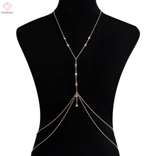 Vòng cổ dây chuỗi cơ thể chéo nữ, áo ngực cưới, trang sức gợi cảm dự tiệc