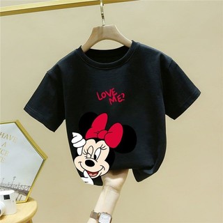 2025 Áo Thun Chuột Mickey Dễ Thương Cho Trẻ Em Tay Ngắn Tập Đi Bé Trai Bé Gái Hoạt Hình Trang Phục