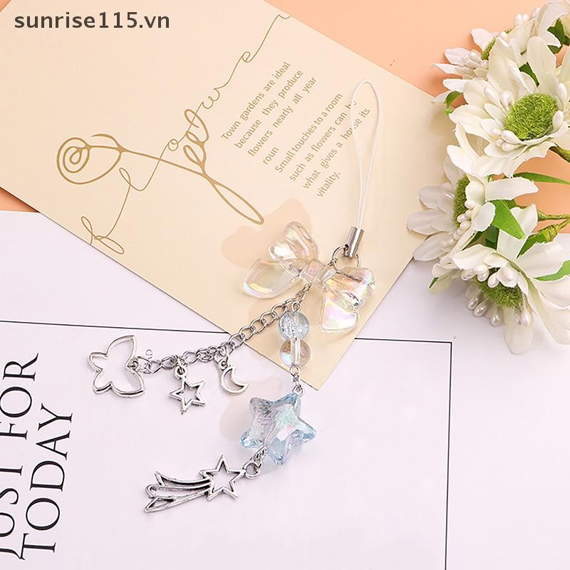 Ssvn Sweet Bowknot Dây Điện Thoại Ngôi Sao Hạt Mặt Dây Chuyền Charm Hợp Kim Hộp Tai Nghe Dây Đeo Túi Trang Trí.