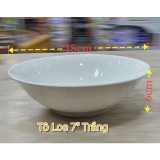 Bộ 2 Tô Sứ Loe Cạn Trắng Trơn Nhiều Size, Tô Đựng Canh, Tô Phở, Thức Ăn, Đồ Dùng Bàn Ăn