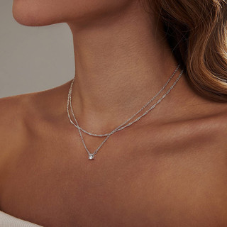 Vòng Cổ Nữ Kim Cương Giả Zircon Đôi Vòng Cổ Sóng Nước Dây Xích Xương Đòn Dây Xích Thời Trang Phương Tây Phù Hợp Với Thiết Kế Đơn Giản Năm Mới Trang Sức Nơi Làm Việc Kim Cương