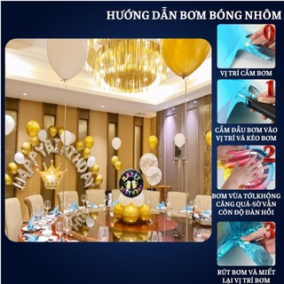 Set trang trí sinh nhật người lớn kiểu hàng quốc màu vàng SNNL-VÀNG 05, Bóng bay trang trí sinh nhật cho bé trai bé gái