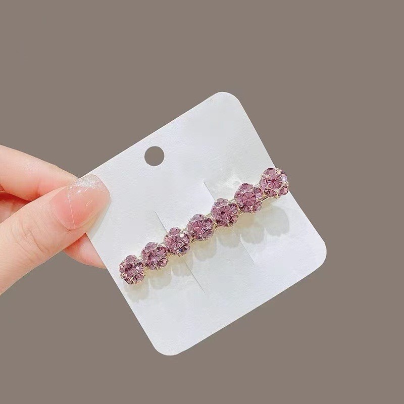 Mauropoli [Sẵn Sàng] Phiên Bản Hàn Quốc Sang Trọng Kim Cương Màu Hồng Tinh Tế Mỏ Vịt Mỏ Vịt Kẹp Tóc Phụ Kiện Tóc Nữ