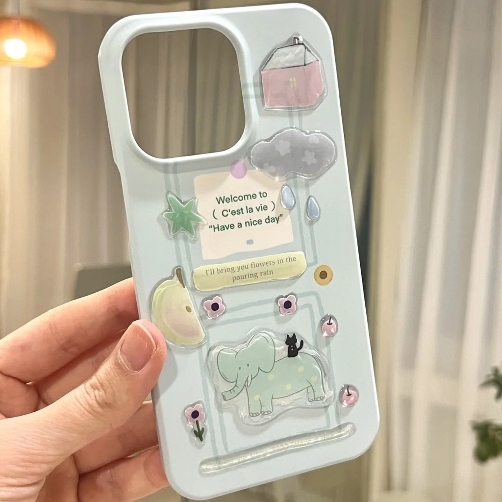 Hình dán thạch xanh ba chiều cho máy tính mèo đáng yêu Instagram Tự làm vỏ điện thoại di động giá trị cao trang trí máy tính bảng