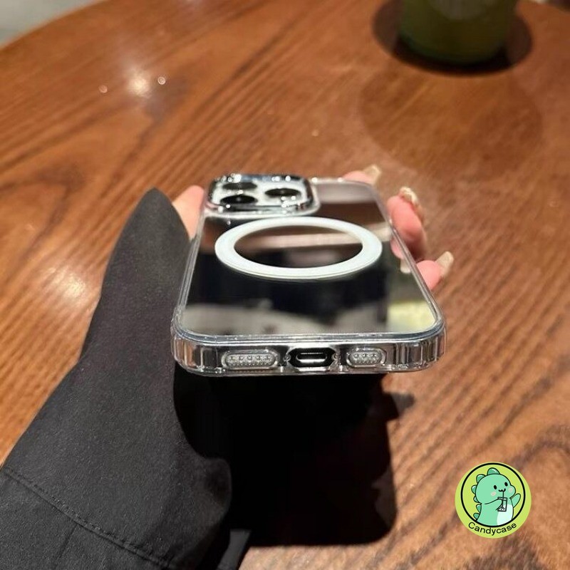 Ốp Gương Từ Tính Cho iPhone 16 Pro Max 16 15 14 Plus 13 12 11 Pro Max XR XS Max X 8 7 6 6s Plus SE 2022 2020 Ốp lưng Sạc Không Dây Trang Điểm Mềm Mại Dễ Thương