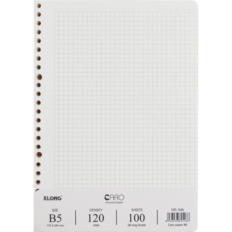 Sổ còng KLONG B5 Caro/ Grid. - Văn phòng phẩm
