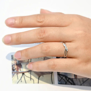 S925 Bạc Zircon Dòng Nhẫn Đơn Giản Trang Sức Thời Trang Nữ Quà Tặng 5