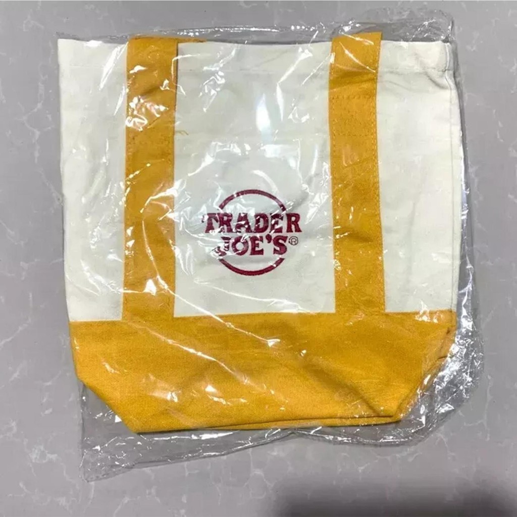 Trader Joe 's Mini Totes 4 Màu Sắc Cổ Điển Tote Vải Có Thể Tái Sử Dụng Thời Trang Cho Nữ Không Thẻ