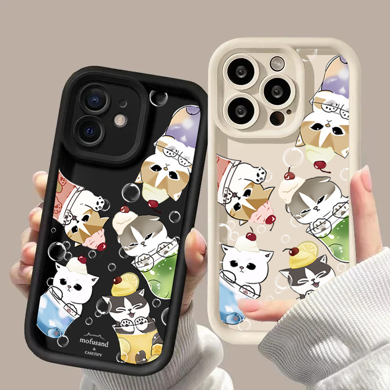 Ốp Điện Thoại Mèo Mifusand Dễ Thương Cho Iphone 16e 16 Pro Max 15 14 13 12 11 Pro Max 7 8 Plus 12 13 Mini Cover Hoạt Hình Mùa Hè Trái Cây Chanh TPU Bảo Vệ Camera